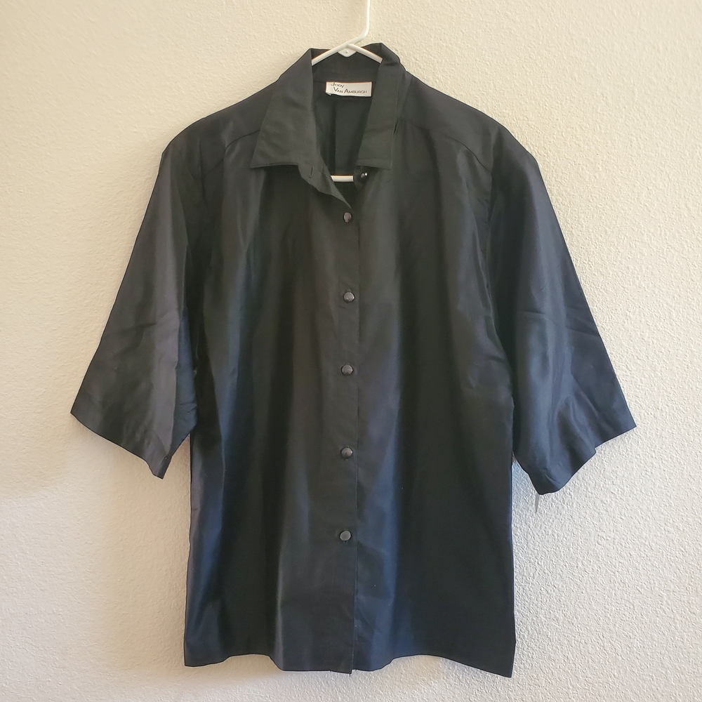 Jody VanAmburgh Women's Black Casual Button-Down Shirt